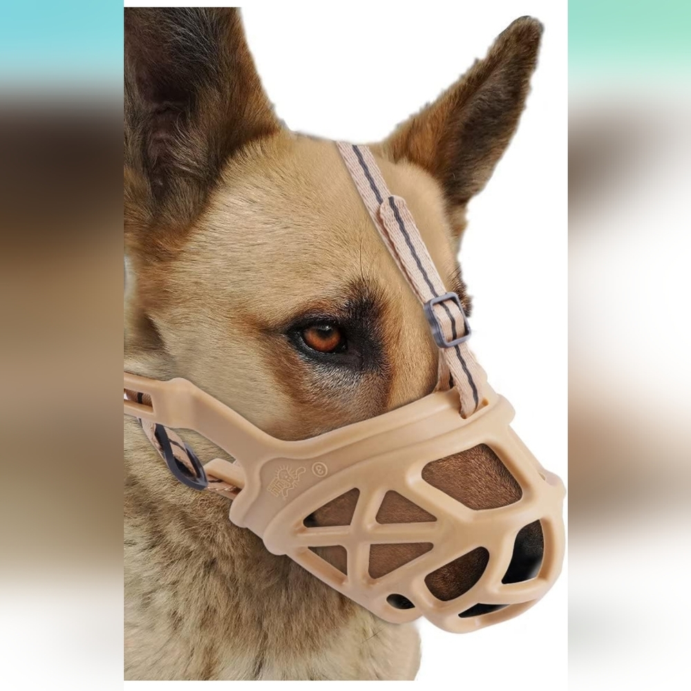Dog Muzzle, Breathable Basket Muzzles for Medium Dogs Stop Biting, Barking